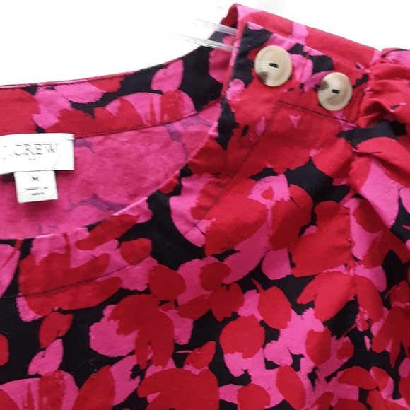J. Crew  Reimagined Short Sleeve Pullover Blouse Top Shirt Shoulder Buttons Med - Picture 4 of 15